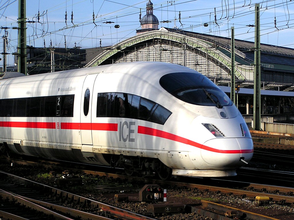 The ICE train Die Bahn, Deutsche Bahn AG the German Railway Intercity express
