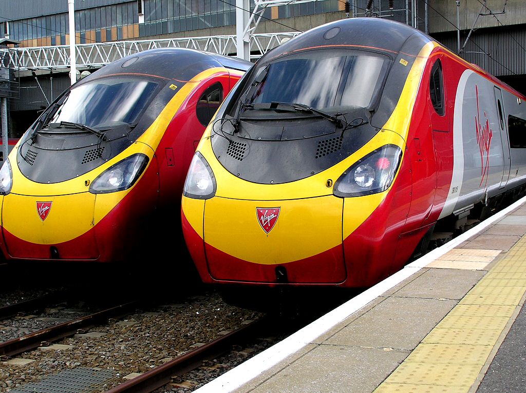 Virgin Trains on the British West Coast Main Line WCML use tilting Class 390 Pendolino trains  Moore's Trains photos